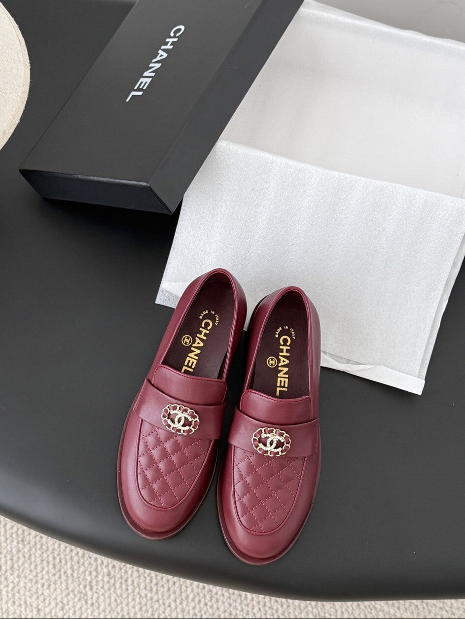 Mocassim Lambskin Ivory red.