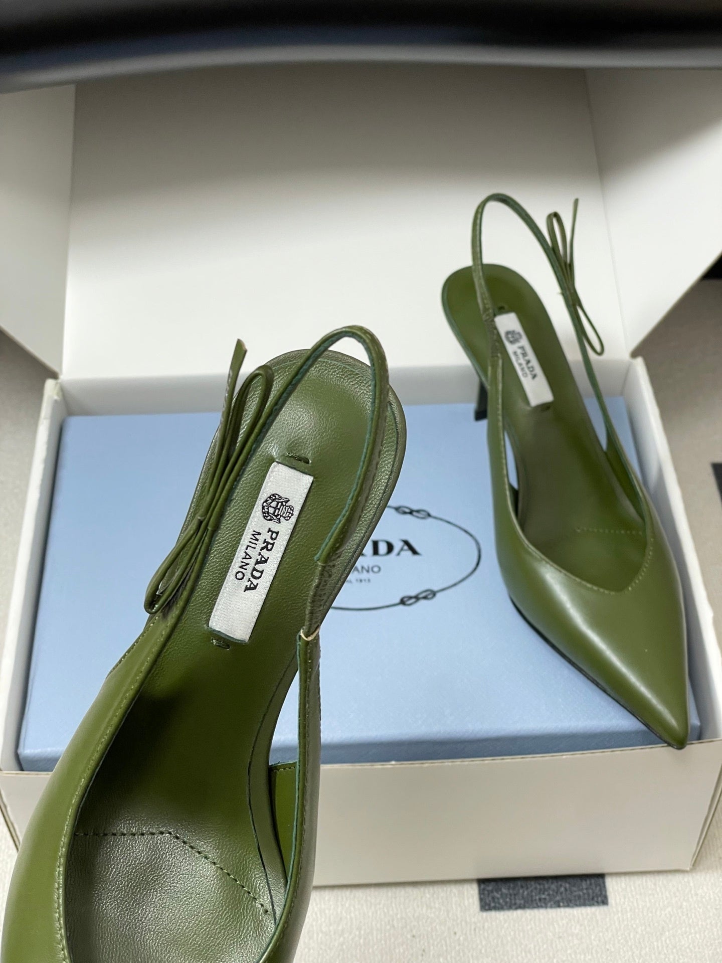 Prada  Slingback Pumps  Green