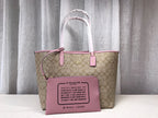 Coach City Tote Signature Canvas Khaki / Pink