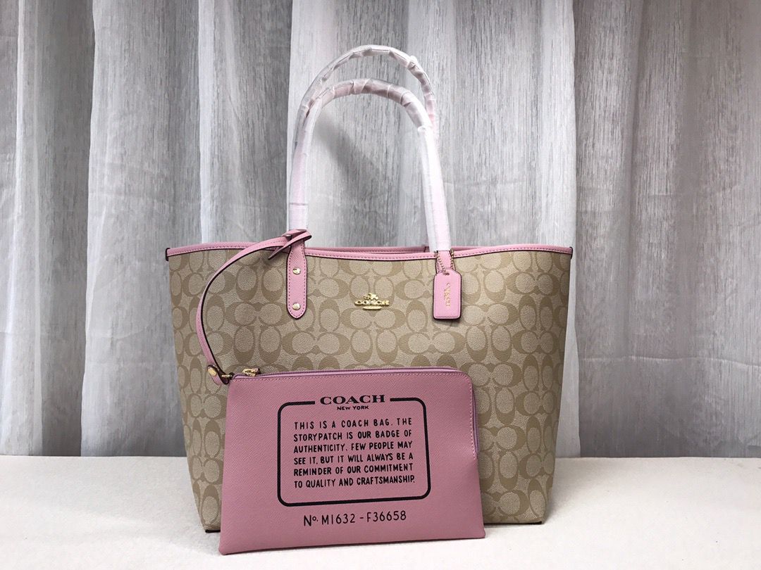 Coach City Tote Signature Canvas Khaki