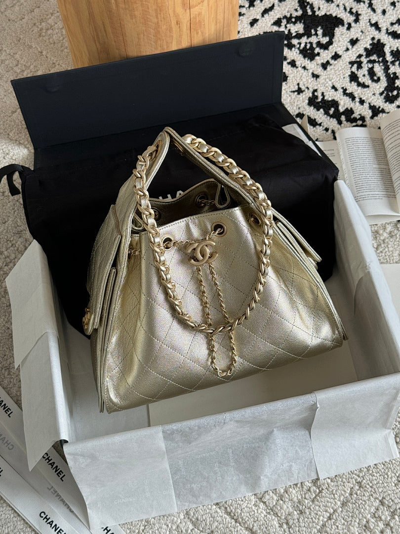 Bolsa Hobo  Chanel 25 Metalica Small
