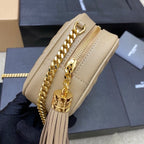 Saint Laurent Lou Camera Bag Bege Ferragens Douradas