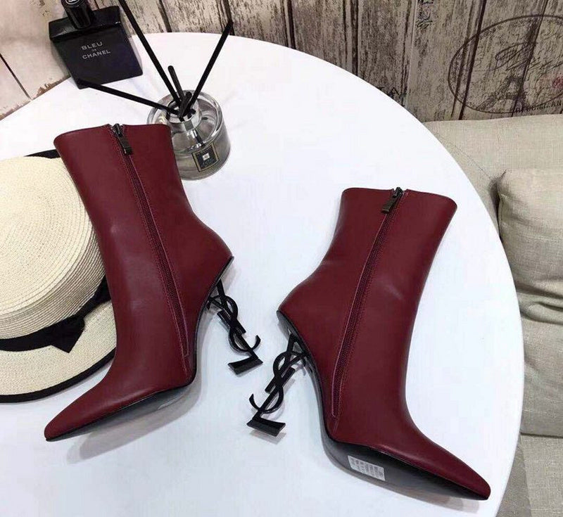 bota de cano curto Saint Laurent Opyum red
