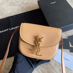 Saint Laurent Kaia small Satchel Bag Bege Ferragens Douradas