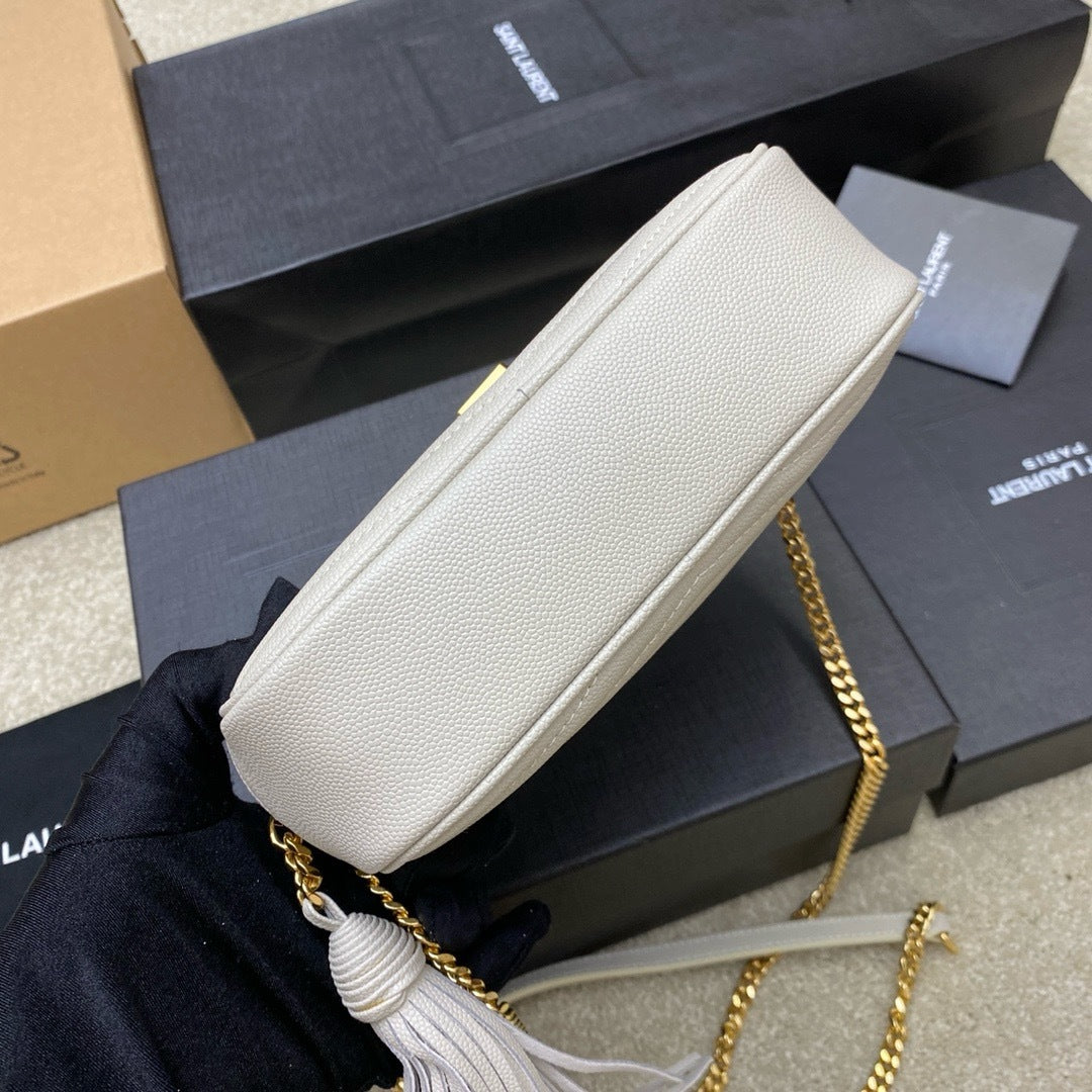 Saint Laurent Lou Camera Bag Off White Ferragens Douradas