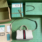Gucci Ophidia Mini Boston Bag Off-White