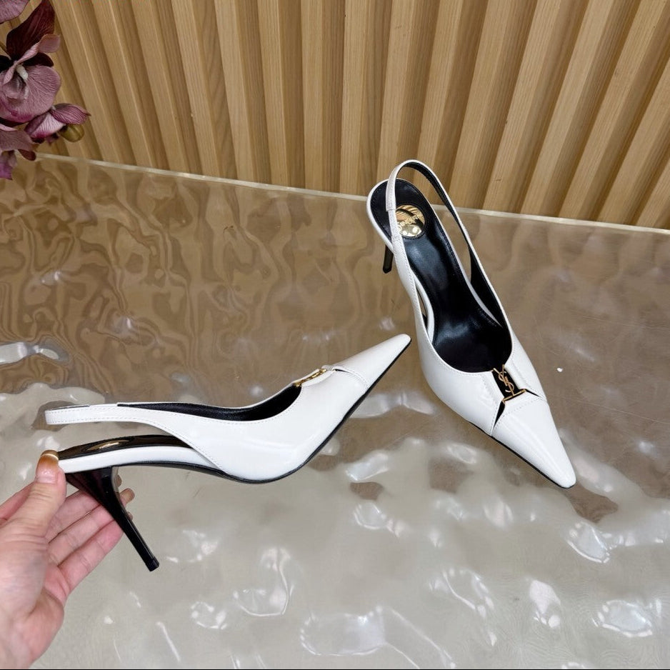 Scarpin Babylone Breteuil Saint Laurent White
