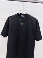 Camiseta Prada de Algodão Interlock com Logo Triangular