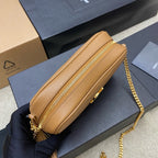 Saint Laurent Lou Camera Bag Camel Ferragens Douradas