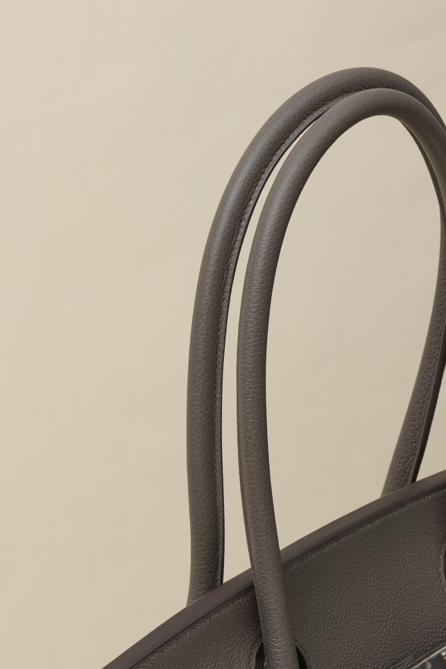 Shoulder Birkin Style Dark Grey Leather