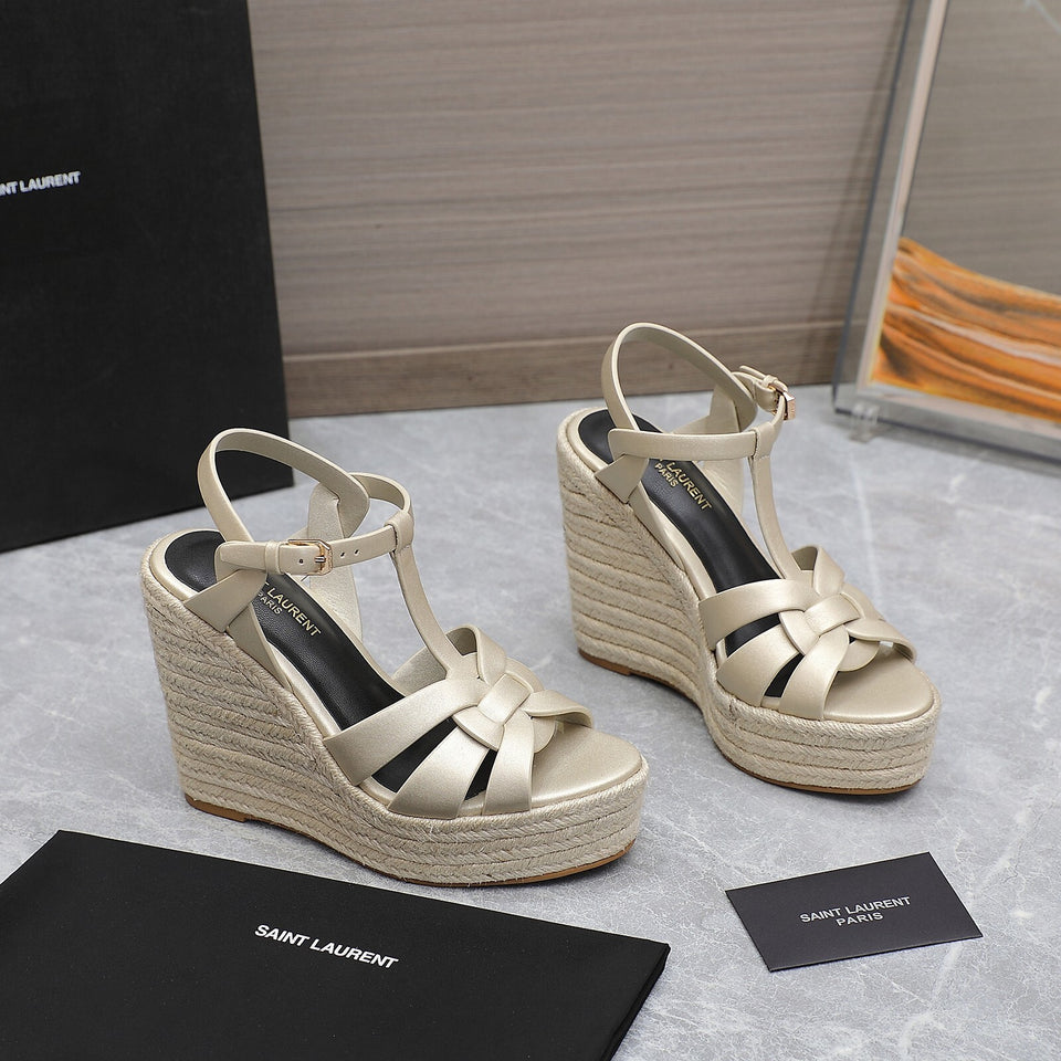 Saint Laurent Espadrille Tribute off-white