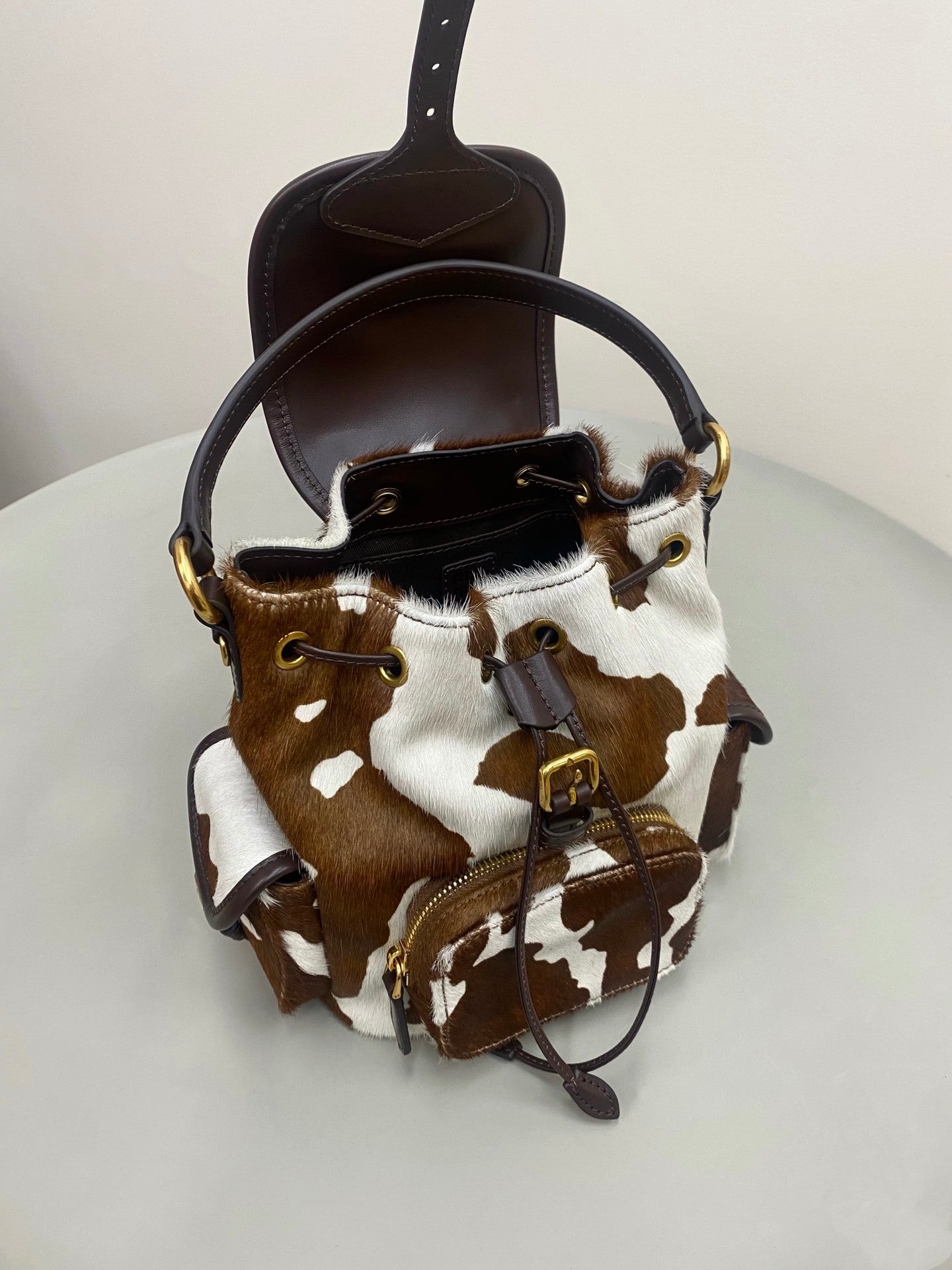 Miu Miu animal-print Backpack cow