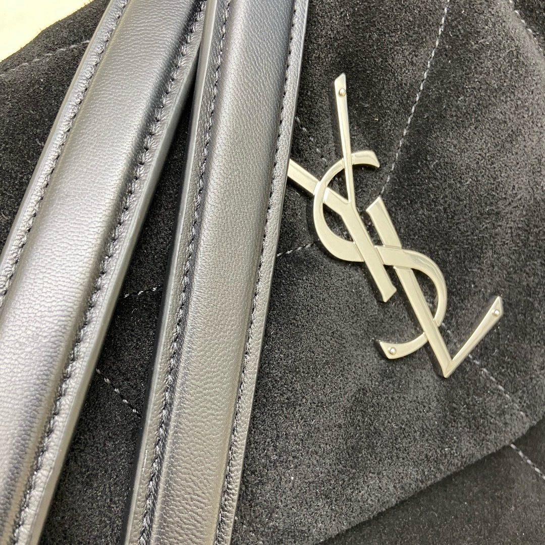 Bolsa Saint Laurent Puffer Toy  Shoulder Bag Black em camurça
