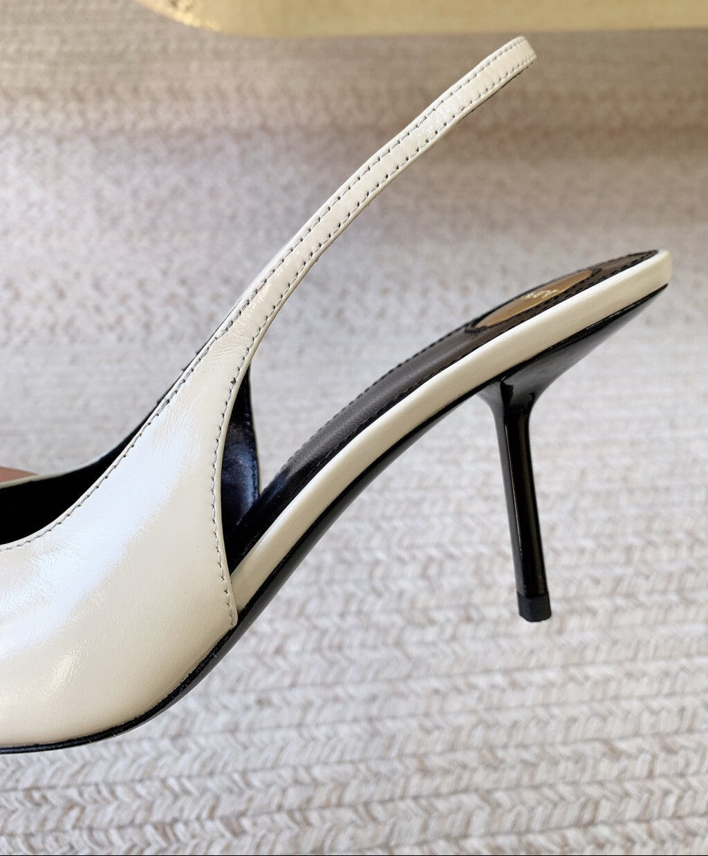 Saint Laurent Scarpin Slingback Babylone Breteuil Noir 75 mm