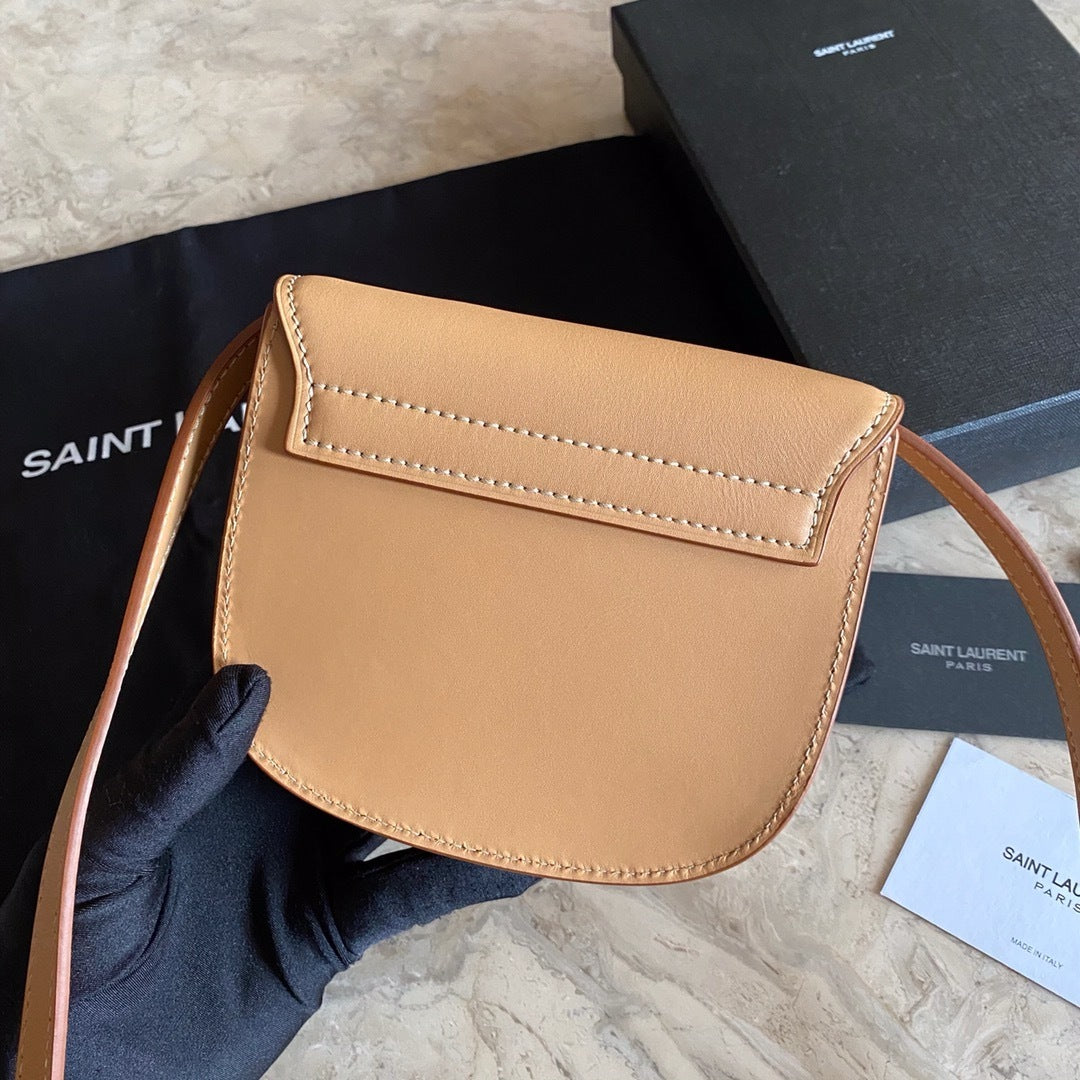 Saint Laurent Kaia small Satchel Bag Bege Ferragens Douradas