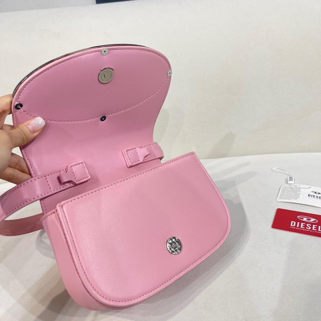Diesel 1DR Shoulder Bag Nappa Leather bubblegum pink