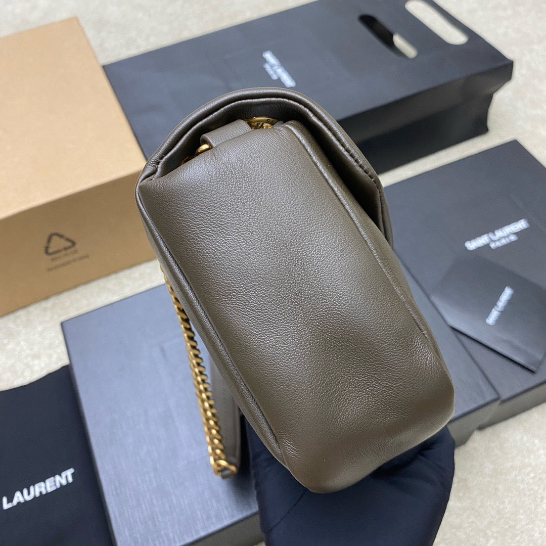 Yves Saint Laurent Calypso Lambskin Brown Ferragens Douradas