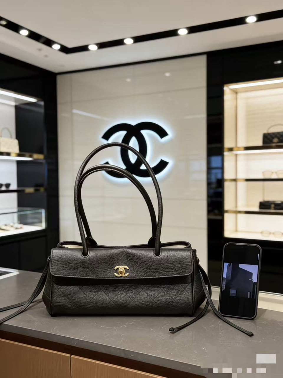 Chanel Small Shopping Bag Black