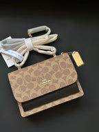 Coach Mini Klare Crossbody Bag Khaki/Preto Ferragens Douradas