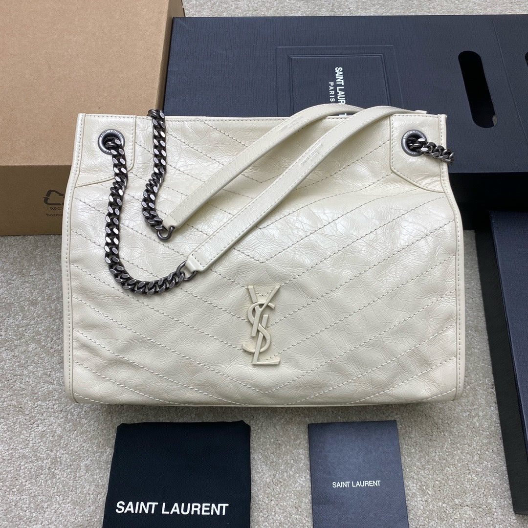 Saint Laurent Niki Shopping Bag Creme