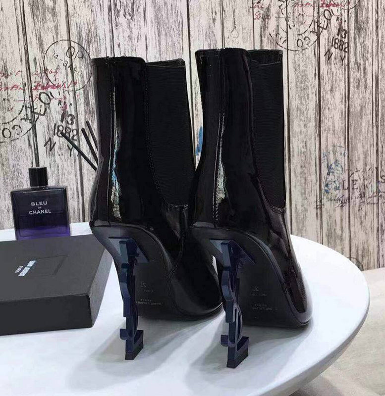 bota de cano curto Saint Laurent blue