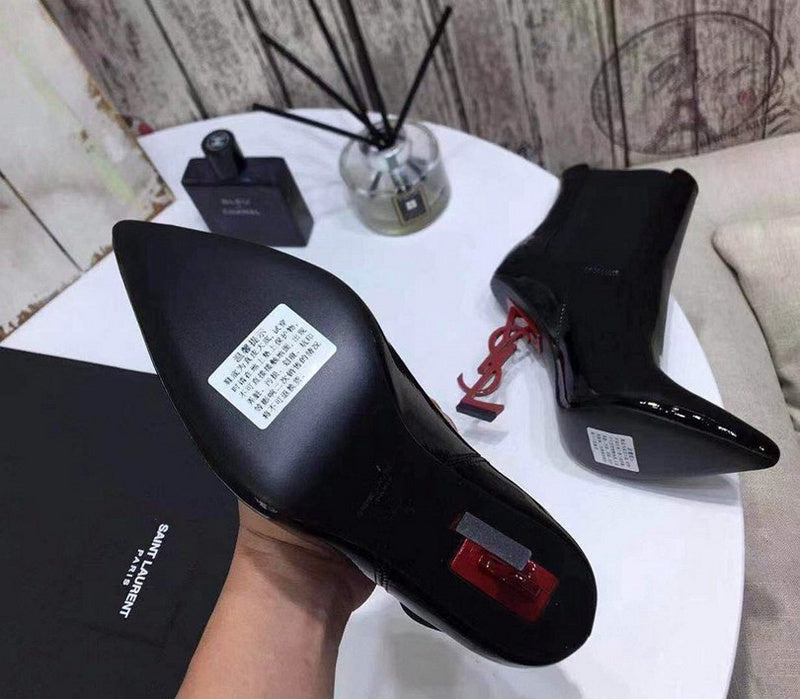 bota de cano curto Saint Laurent red