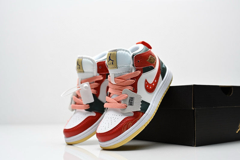 Air Jordan 1 Mid green and red infantil