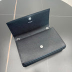 Saint Laurent Kate Chain Bag Black Ferragens Prata