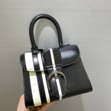 Delvaux Brillant MM Croco Black / White