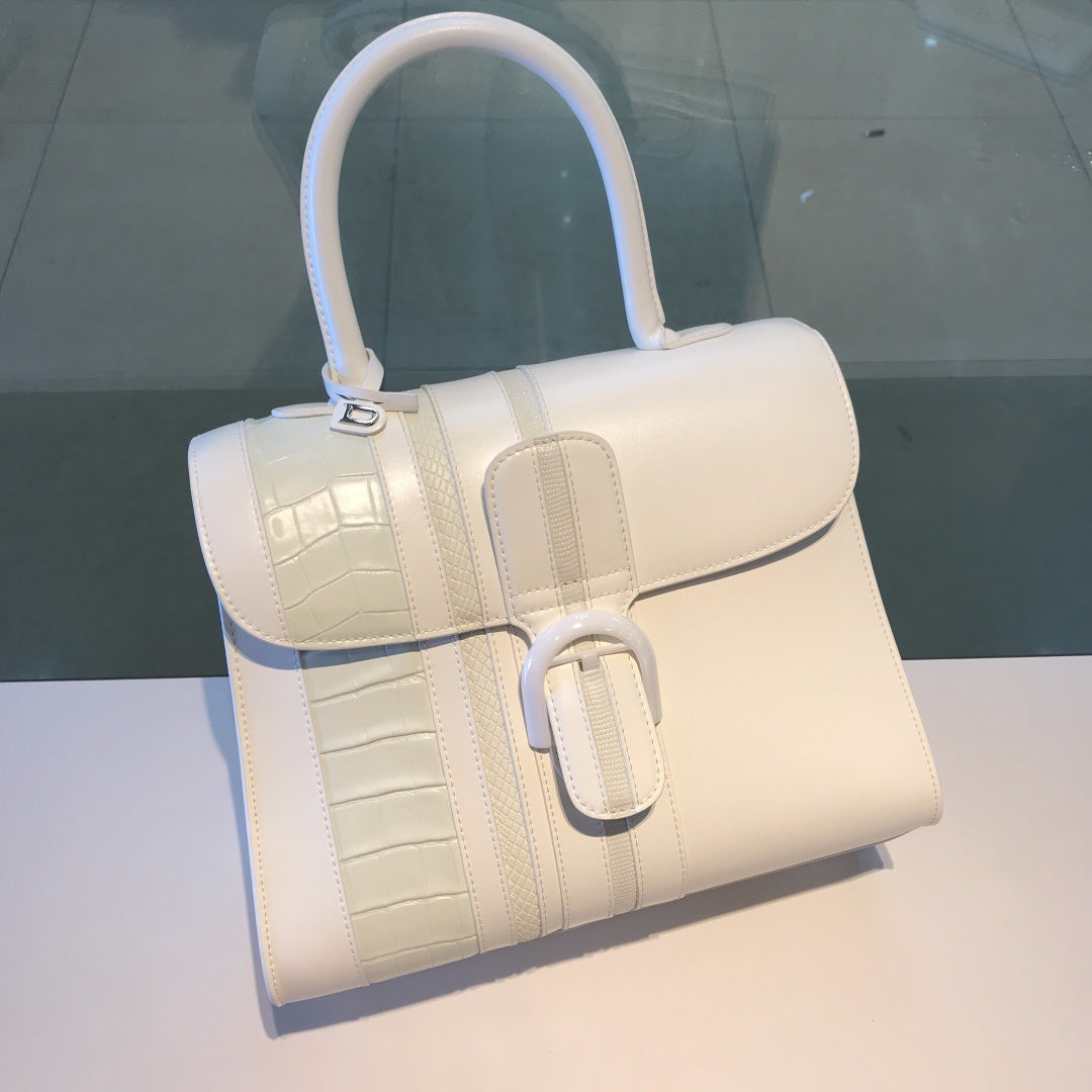 Delvaux Brillant MM Croco White
