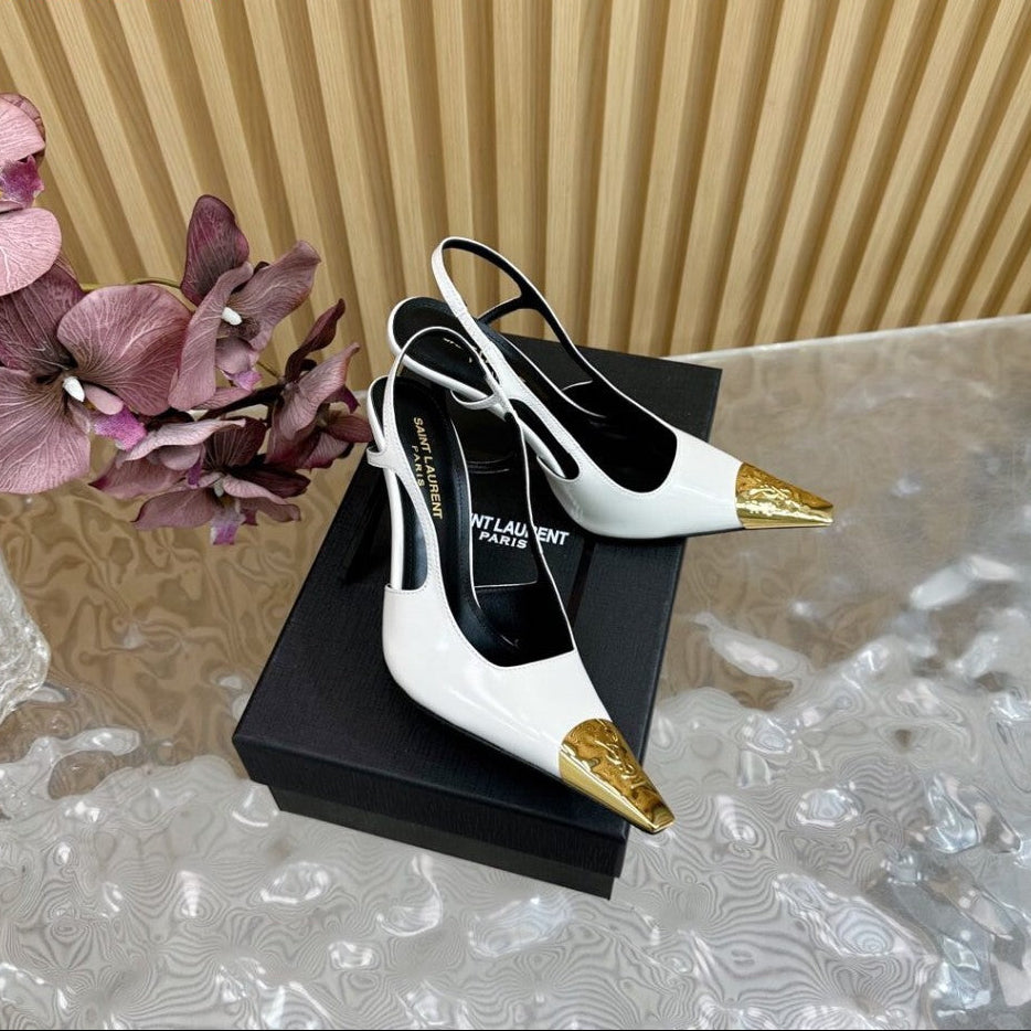 Saint Laurent Scarpin Slingback Jeanne White