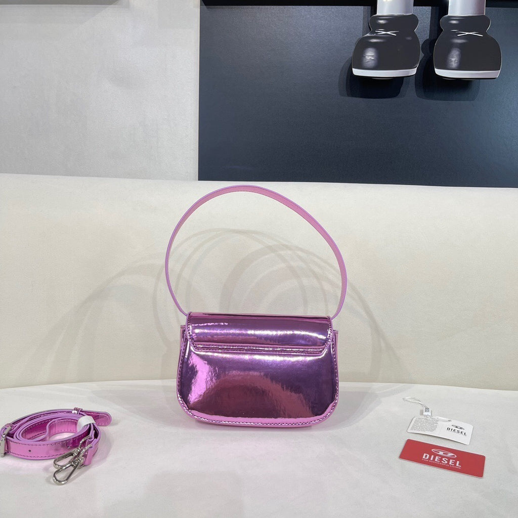 Diesel 1DR Shoulder Bag Nappa Leather metallic pink