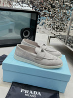 Prada Suede Loafers Grey