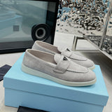 Prada Suede Loafers Grey