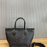 Coach Taxi Tote 21 Signature Black Ferragens Douradas