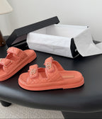 CHANEL Quilted Dad Sandal  Coral.