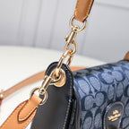 Coach Kleo Saddle Bag em Signature Chambray Navy Blue