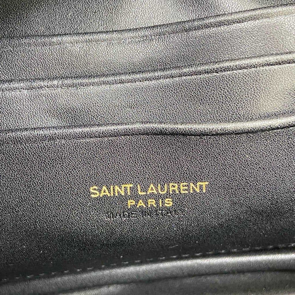 Saint Laurent Lou Camera Bag Black Ferragens Douradas