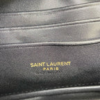 Saint Laurent Lou Camera Bag Black Ferragens Douradas