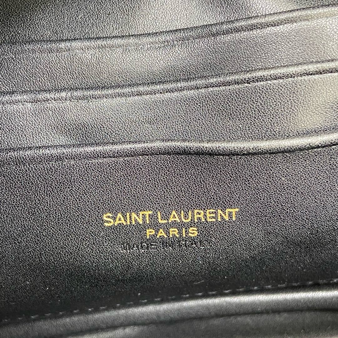 Saint Laurent Lou Camera Bag Black Ferragens Douradas