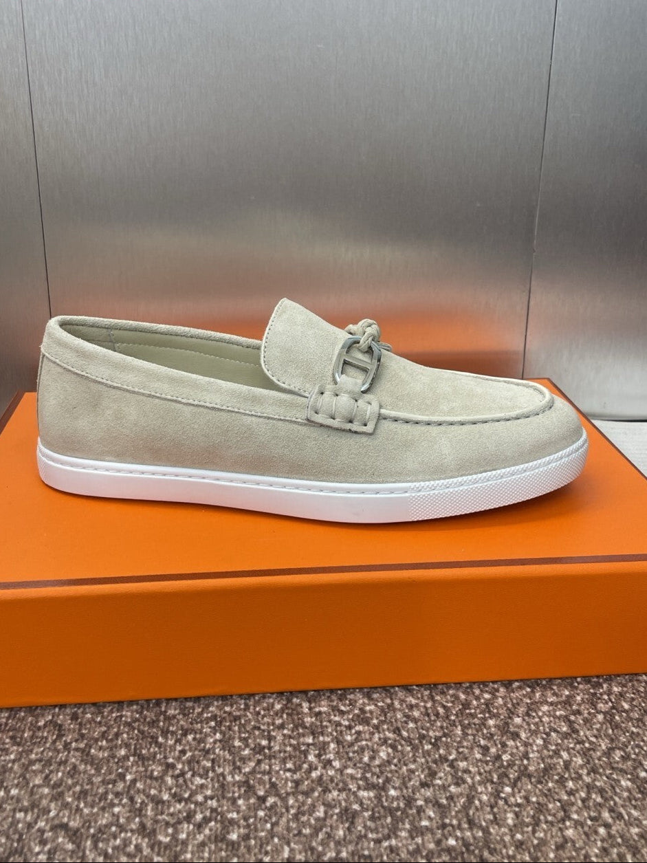 HERMES LOAFER White