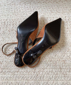Saint Laurent Scarpin Slingback Babylone Camurça 75 mm
