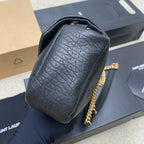 Yves Saint Laurent Calypso Lambskin Black Ferragens Douradas