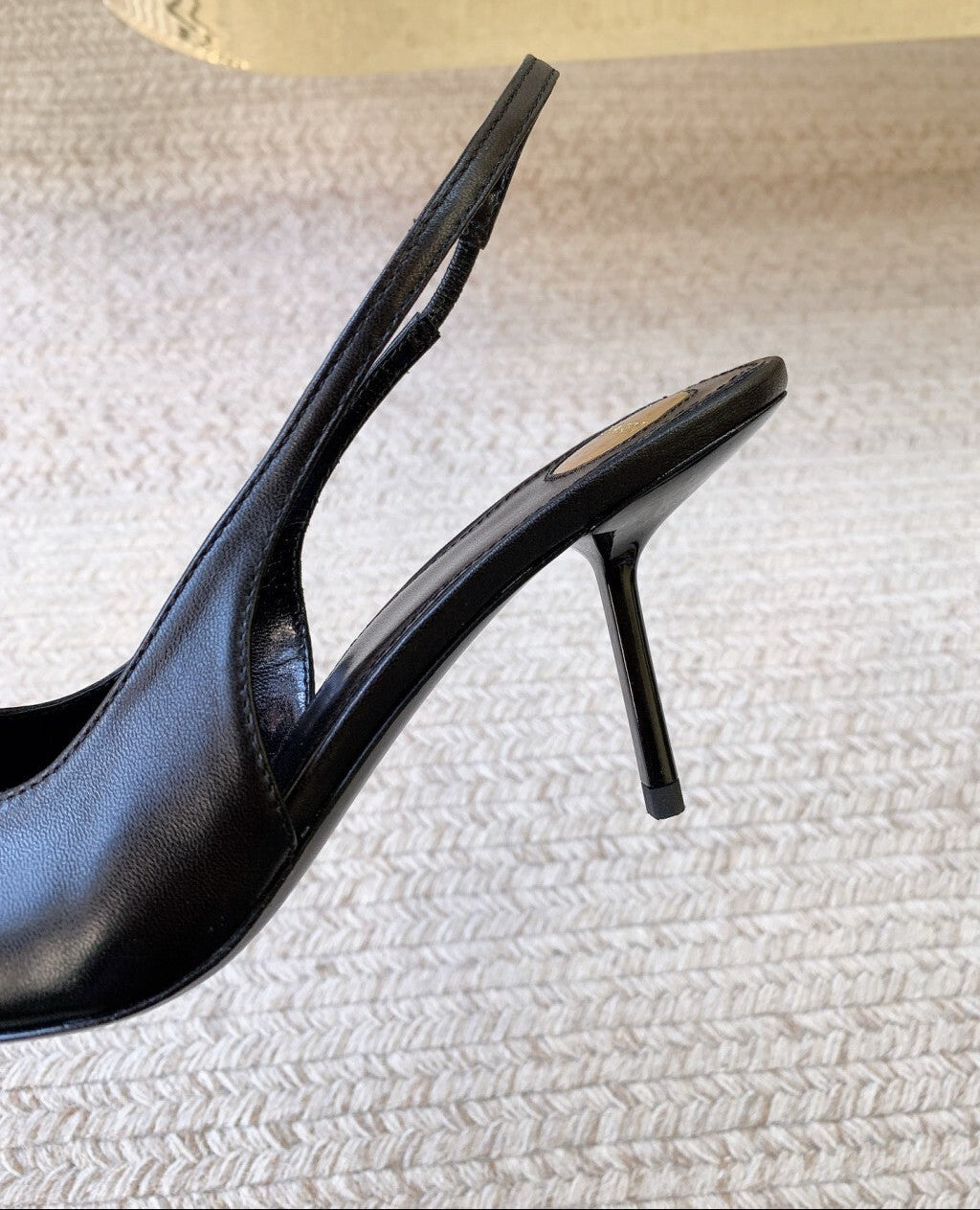 Scarpin Slingback Babylone Breteuil Black Saint Laurent Black  75 mm