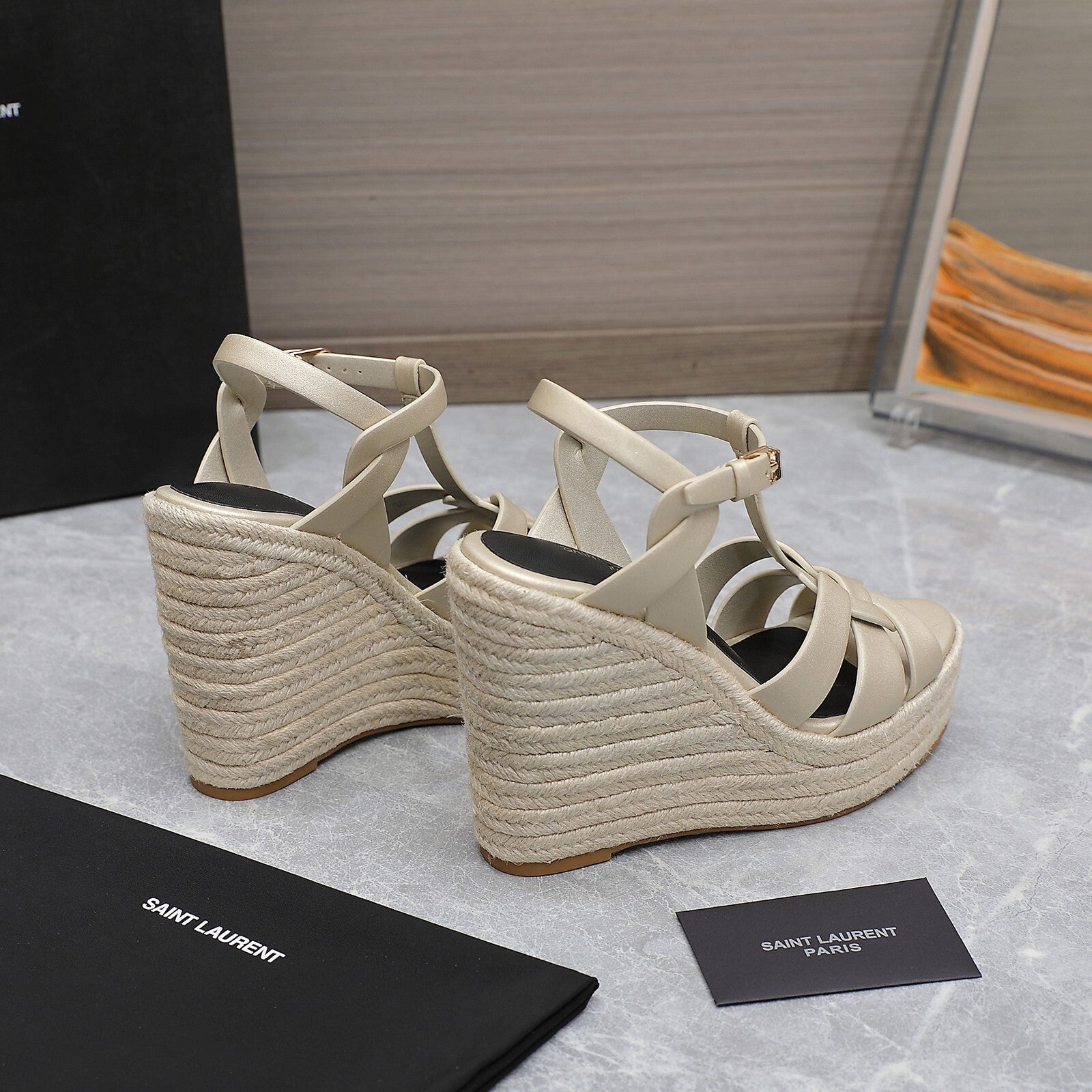Saint Laurent Espadrille Tribute off-white