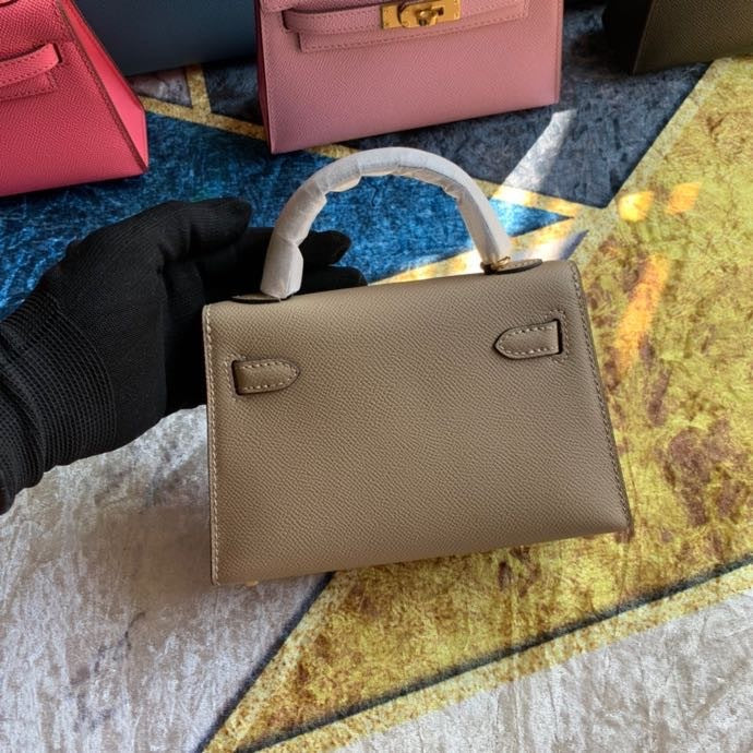 Bolsa Kelly Sellier Mini II Gris Asphalte (tamanho 20) .