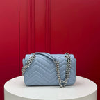 Gucci GG Marmont Small Matelasse Bag Blue