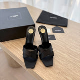 Saint Laurent  Mules Opyum Em Crepe De Cetim Black