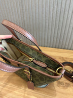 Coach Taxi Tote 21 Signature Green Ferragens Douradas