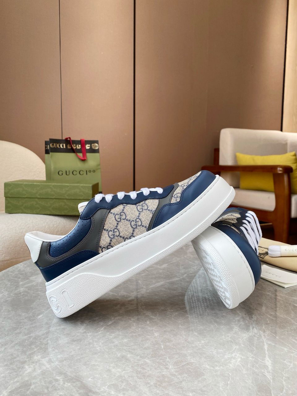 Gucci GG Sneaker Blue White – Manfrim Store
